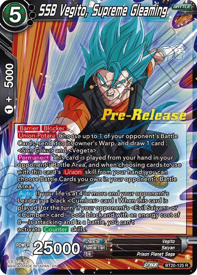 SSB Vegito, Supreme Gleaming (BT20-125) [Power Absorbed Prerelease Promos]